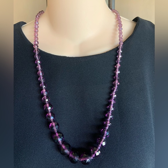 Amethyst Stranded Bead Necklace - Picture 5 of 10